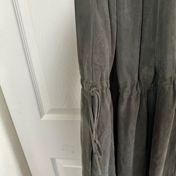 Objects Without Meaning Hi-Neck Halter Dress Gathered Green Lagenlook sz Medium - Picture 7 of 16